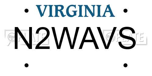 N2WAVS Virginia License Plate