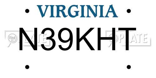 N39KHT Virginia License Plate