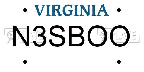 N3SBOO Virginia License Plate