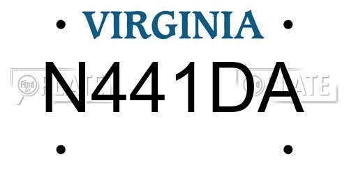 N441DA Virginia License Plate