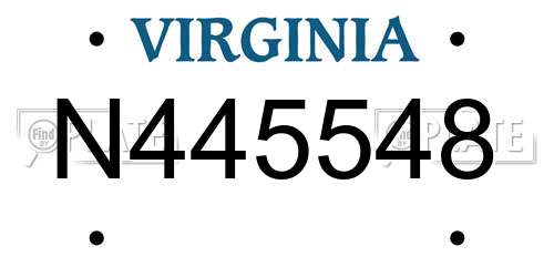 N445548 Virginia License Plate
