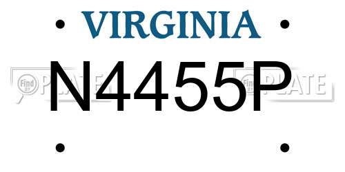 N4455P Virginia License Plate