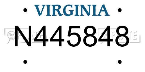N445848 Virginia License Plate