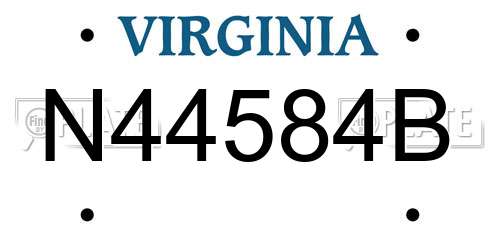 N44584B Virginia License Plate