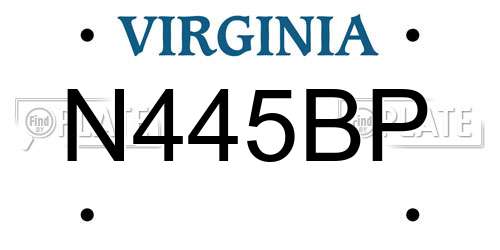 N445BP Virginia License Plate