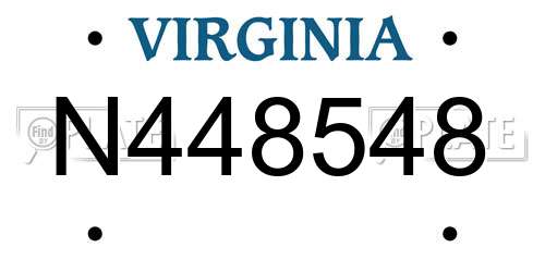 N448548 Virginia License Plate
