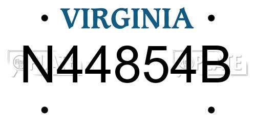 N44854B Virginia License Plate