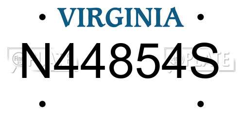 N44854S Virginia License Plate