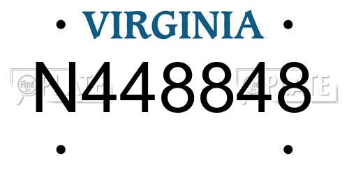 N448848 Virginia License Plate