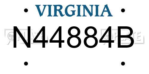 N44884B Virginia License Plate
