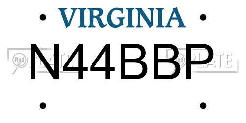 N44BBP Virginia License Plate