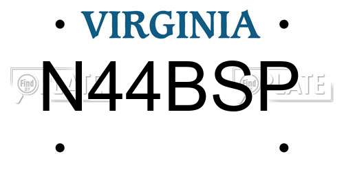 N44BSP Virginia License Plate