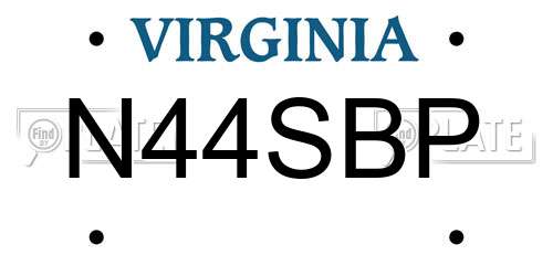 N44SBP Virginia License Plate