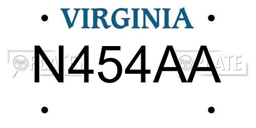 N454AA Virginia License Plate