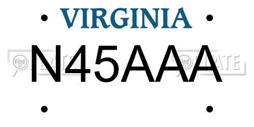 N45AAA Virginia License Plate