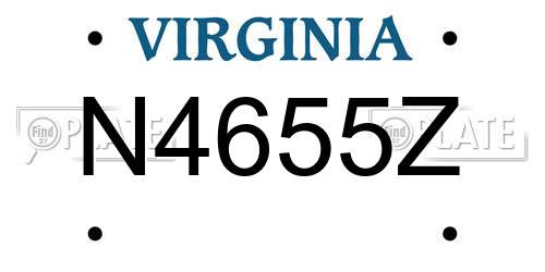 N4655Z Virginia License Plate
