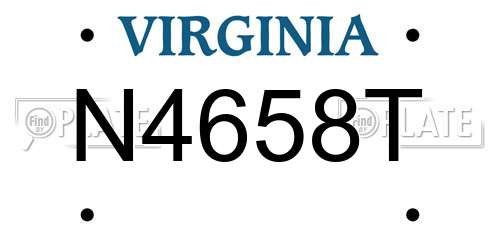 N4658T Virginia License Plate
