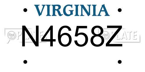N4658Z Virginia License Plate