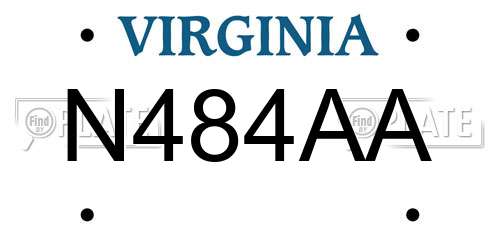 N484AA Virginia License Plate
