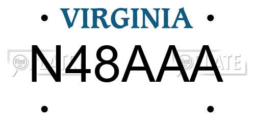 N48AAA Virginia License Plate