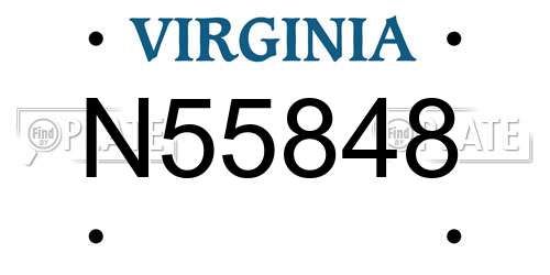 N55848 Virginia License Plate