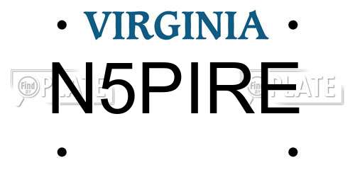 N5PIRE Virginia License Plate