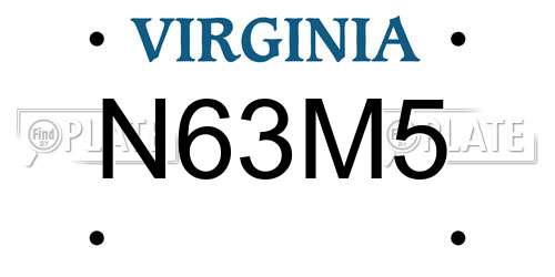 N63M5 Virginia License Plate
