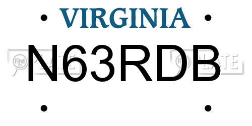 N63RDB Virginia License Plate