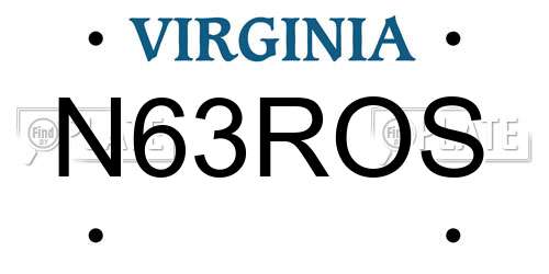 N63ROS Virginia License Plate