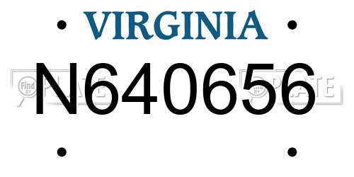 N640656 Virginia License Plate