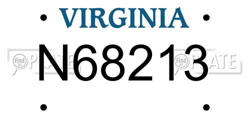 N68213 Virginia License Plate