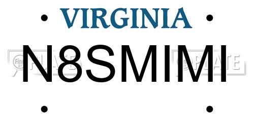 N8SMIMI Virginia License Plate