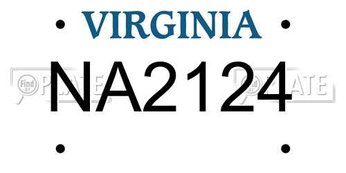 NA2124 Virginia License Plate