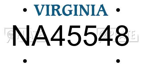 NA45548 Virginia License Plate