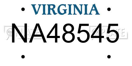 NA48545 Virginia License Plate