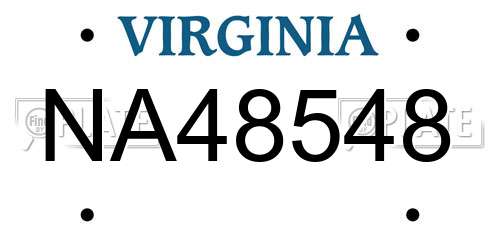 NA48548 Virginia License Plate