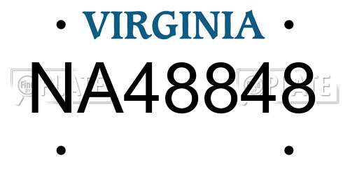 NA48848 Virginia License Plate