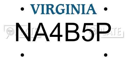 NA4B5P Virginia License Plate