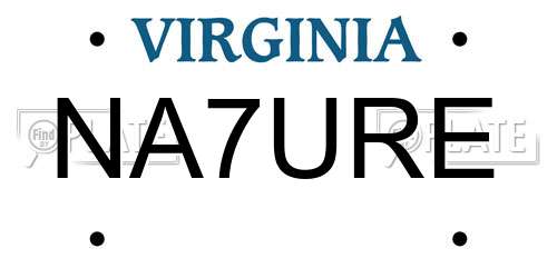 NA7URE Virginia License Plate
