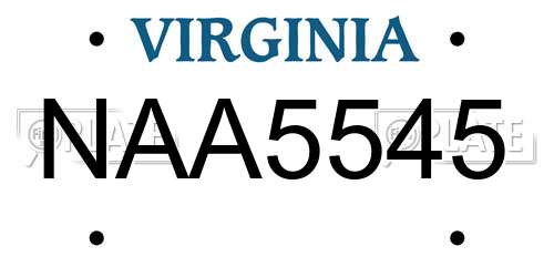 NAA5545 Virginia License Plate