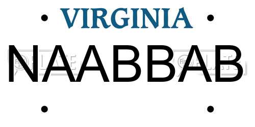 NAABBAB Virginia License Plate