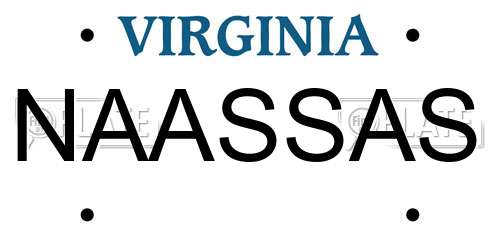NAASSAS Virginia License Plate