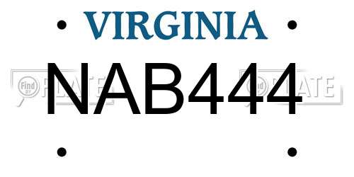 NAB444 Virginia License Plate
