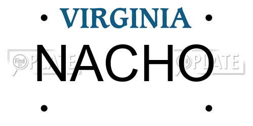 NACHO Virginia License Plate