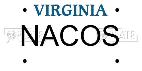 NACOS Virginia License Plate