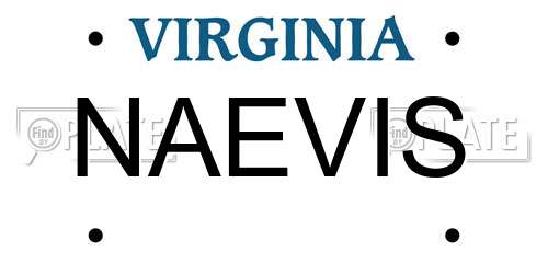 NAEVIS Virginia License Plate