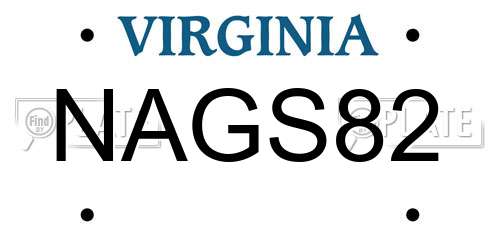 NAGS82 Virginia License Plate