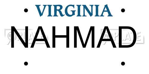 NAHMAD Virginia License Plate