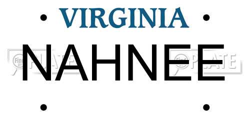 NAHNEE Virginia License Plate