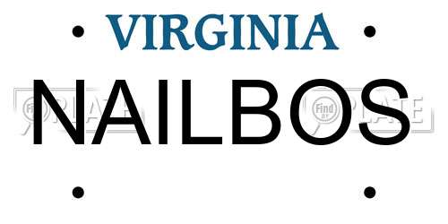 NAILBOS Virginia License Plate